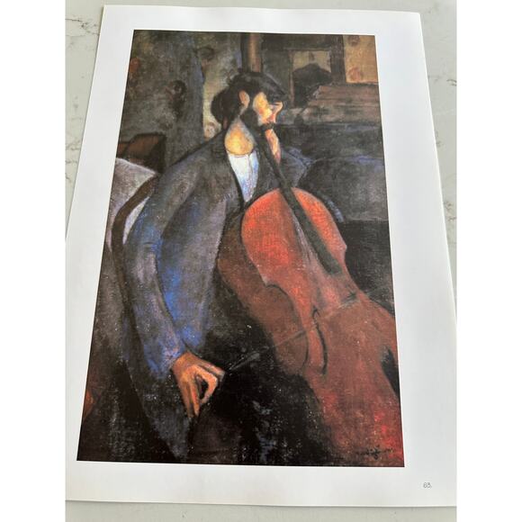 Modigliani, The Cellist, Painting, Print, Portrait, Art, ~ 250626-WH 365 - Picture 1 of 1